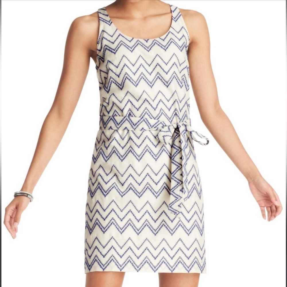 NWT Ann Taylor LOFT Zig Zag Eyelet Cotton Sleeveless Dress Size 16
